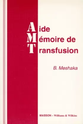 Couverture du produit · Aide-mémoire de transfusion