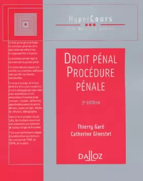 Couverture du produit · Droit pénal et procédure pénale