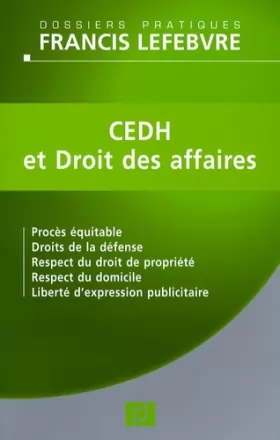 Couverture du produit · CEDH et Droit des affaires