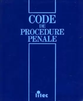 Couverture du produit · Code de procédure pénale, 1995 (ancienne édition)