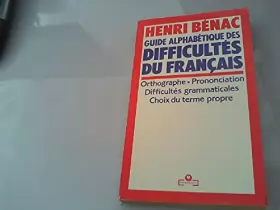 Couverture du produit · Guide alphabetique des difficultés du français