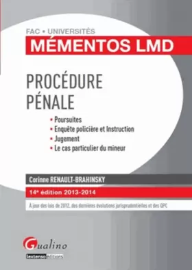 Couverture du produit · Mémentos LMD - Procédure pénale