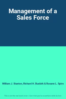 Couverture du produit · Management of a Sales Force