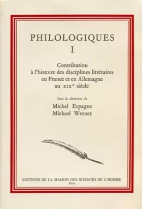 Couverture du produit · Contribution à l'histoire des disciplines littéraires en France et en Allemagne au XIXe siècle