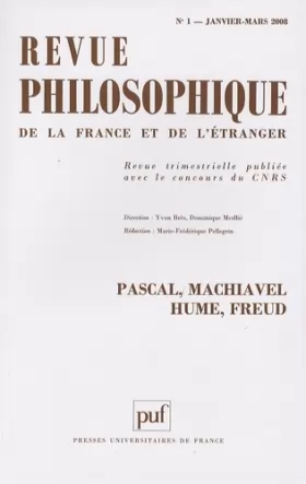 Couverture du produit · Revue philosophique 2008, t. 133 (1): Pascal, Machiavel, Hume, Freud