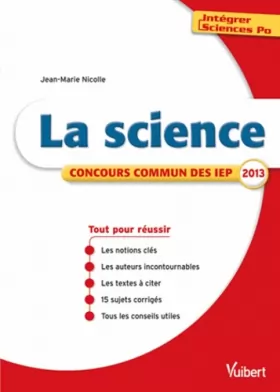 Couverture du produit · La science - Concours commun des IEP 2013