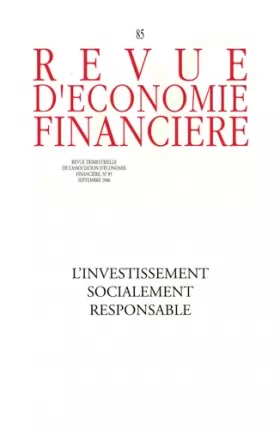 Couverture du produit · L'investissement socialement responsable - N° 85 - Septembre 2006