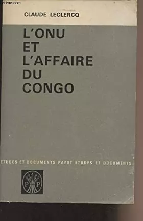 Couverture du produit · L'Onu et L'Affaire du Congo