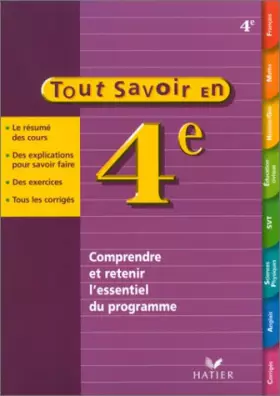 Couverture du produit · Tout savoir en 4e