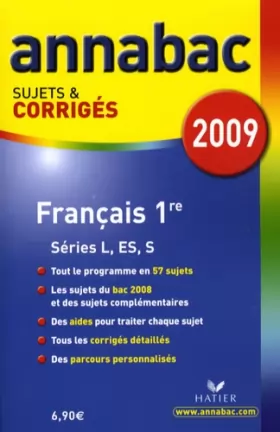 Couverture du produit · Français 1e L, ES, S : Sujets et corrigés