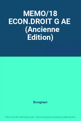 Couverture du produit · MEMO/18 ECON.DROIT G AE    (Ancienne Edition)