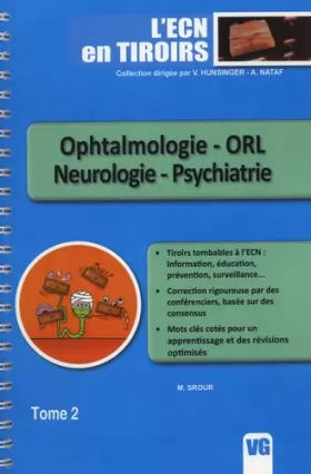 Couverture du produit · L'ECN en tiroirs : Tome 2, Ophtalmologie - ORL - Neurologie - Psychiatrie