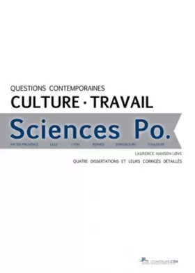 Couverture du produit · Travail et culture, préparer le concours commun de sciences po