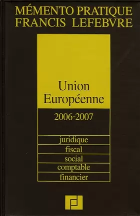 Couverture du produit · Union Européenne : Juridique, fiscal, social, comptable, financier