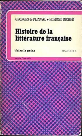 Couverture du produit · HISTOIRE DE LA LITTERATURE FRANCAISE