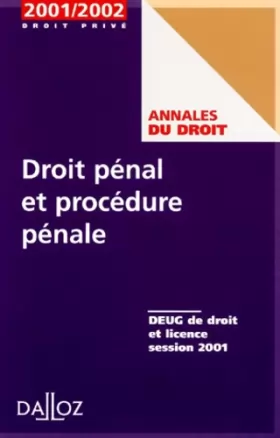 Couverture du produit · Droit pénal et procédure pénale, 2000. Annales