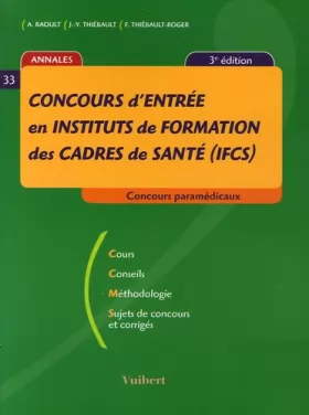 Couverture du produit · Concours d'entrée en instituts de formation des cadres de santé (IFCS) :3ème edition 2006