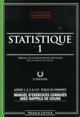 Couverture du produit · Statistique I (Deuxième édition) - Manuel d'exercices corrigés avec rappels de cours