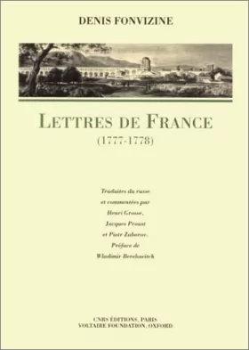 Couverture du produit · Lettres de France, 1777-1778. Fonvizine, Denis