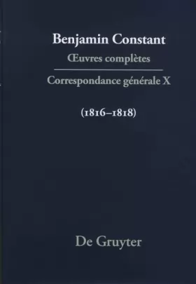 Couverture du produit · Oeuvres complètes - Correspondance générale: Tome 10, (1816-1818)