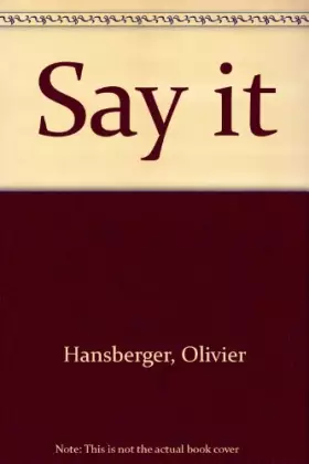 Couverture du produit · SAY IT !