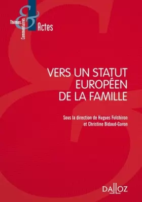 Couverture du produit · Vers un statut européen de la famille