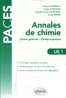 Couverture du produit · Annales de Chimie UE1 PACES Chimie Générale Chimie Organique