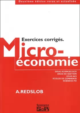 Couverture du produit · Microeconomie : exercices corriges : deug sciences éco, deug gestion, deug aes, écoles de commerce, sciences po
