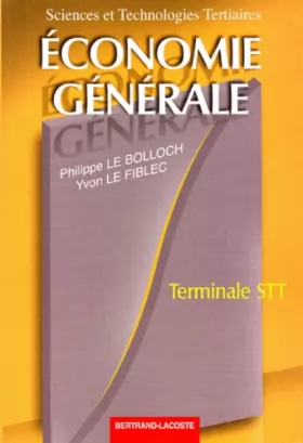 Couverture du produit · Economie générale Terminale STT