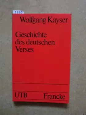 Couverture du produit · Geschichte des deutschen Verses