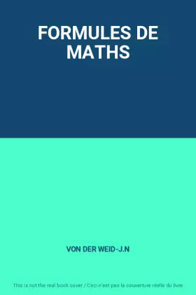 Couverture du produit · FORMULES DE MATHS