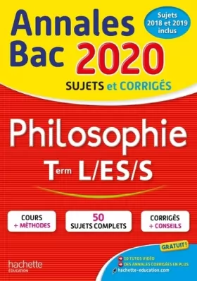 Couverture du produit · Annales Bac 2020 Philosophie Term L, ES, S