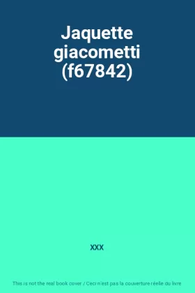 Couverture du produit · Jaquette giacometti (f67842)