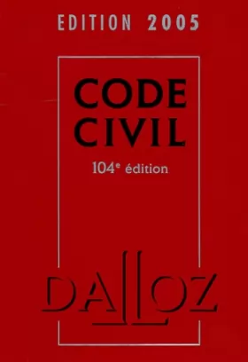 Couverture du produit · Code civil 2005