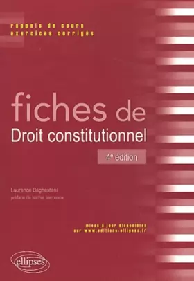 Couverture du produit · Fiches de Droit Constitutionnel Rappels de Cours & Exercices Corrigés