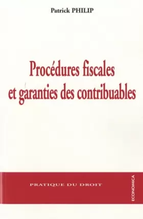 Couverture du produit · Procédures fiscales et garanties des contribuables