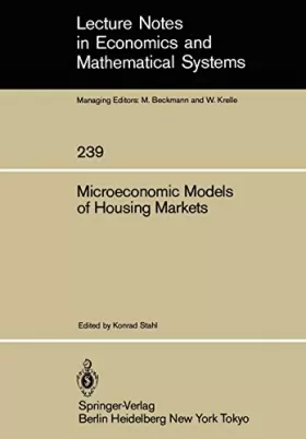 Couverture du produit · Microeconomic Models of Housing Markets