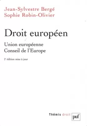 Couverture du produit · Droit européen : Union européenne, Conseil de l'Europe