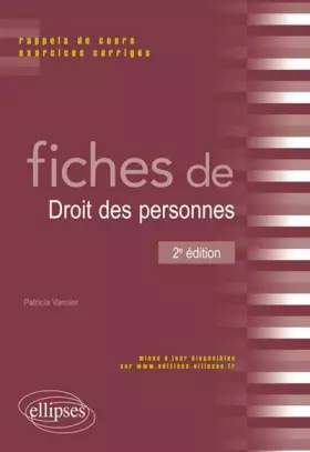 Couverture du produit · Fiches de Droit des Personnes