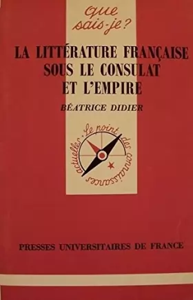 Couverture du produit · La littérature française sous le Consulat et l'Empire