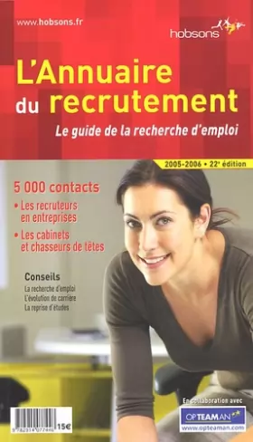 Couverture du produit · L'Annuaire du recrutement : Le guide de la recherche d'emploi