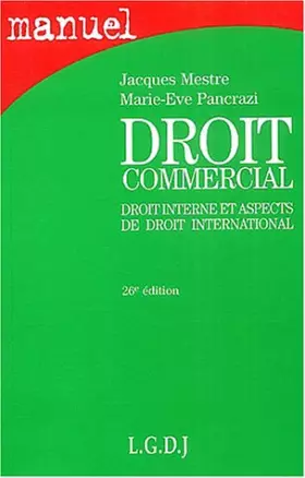 Couverture du produit · Droit commercial : Droit interne et aspects de droit international