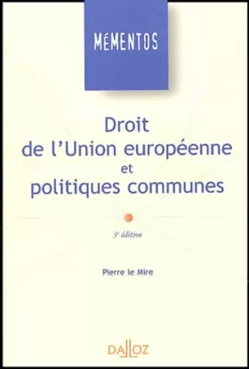Couverture du produit · Droit de l'Union européenne et politiques communes