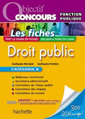 Couverture du produit · Fiches - Droit public, Catégorie B - Ed.2010