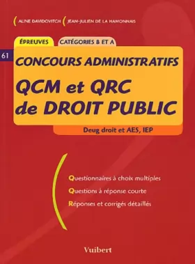 Couverture du produit · QCM et QRC de droit public Deug droit et AES, IEP