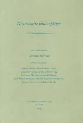 Couverture du produit · The Complete Works of Voltaire: Dictionnaire Philosophique I v.35