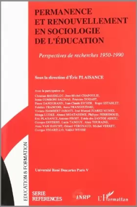 Couverture du produit · Permanence et renouvellement en sociologie de l'éducation: Perspectives de recherche, 1950-1990 : actes du colloque internation