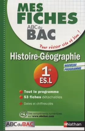 Couverture du produit · Mes fiches ABC du BAC Histoire Géographie 1re ES.L