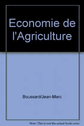 Couverture du produit · Economie de l'agriculture