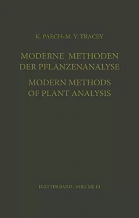 Couverture du produit · Moderne Methoden der Pflanzenanalyse / Modern Methods of Plant Analysis